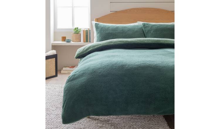 Buy Argos Home Double Sided Fleece Green Bedding Set King