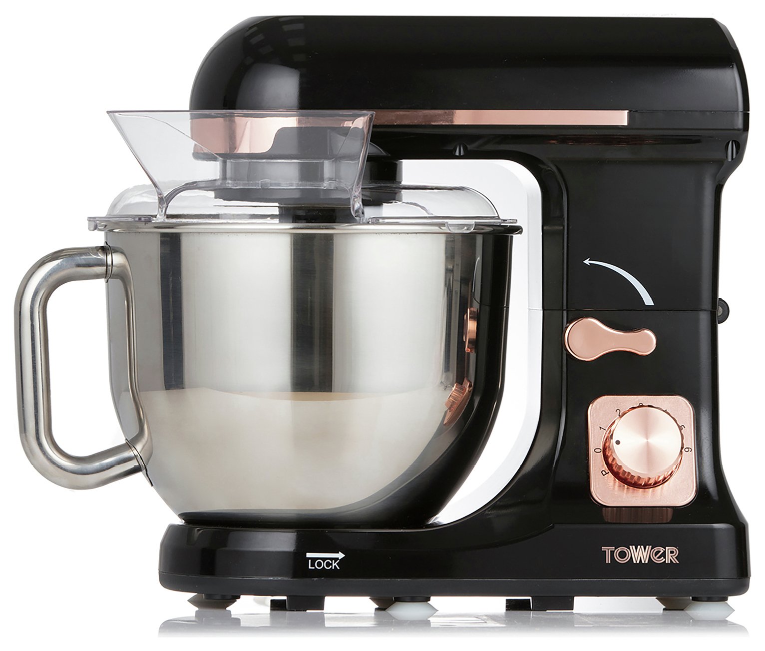 Tower T12033RG Cavaletto Stand Mixer - Black & Rose Gold