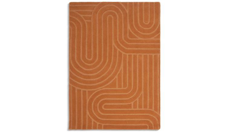 Habitat Mirage Carved Ginger Cut Pile Rug - 120x170cm