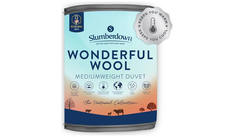 Slumberdown Wonderful Wool Medium Weight Duvet - Single