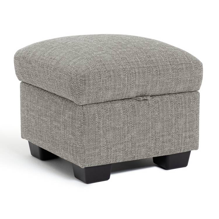Argos Home Lisbon Fabric Footstool - Grey 0
