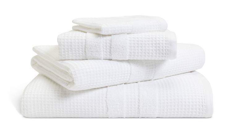 Buy Habitat Organic Cotton Waffle 4 Piece Towel Bale White