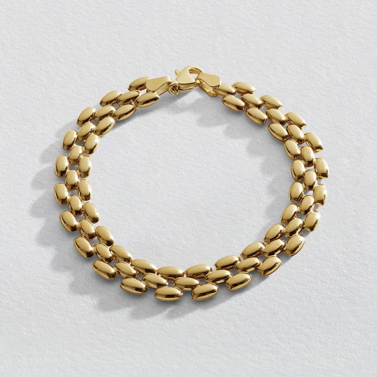 Revere 9ct Yellow Gold Gate Link Bracelet 0