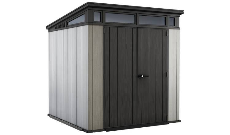 Keter Artisan Pent Outdoor Garden Storage Shed 7 x 7ft -Grey