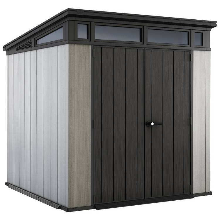 Keter Artisan Pent Outdoor Garden Storage Shed 7 x 7ft -Grey 0