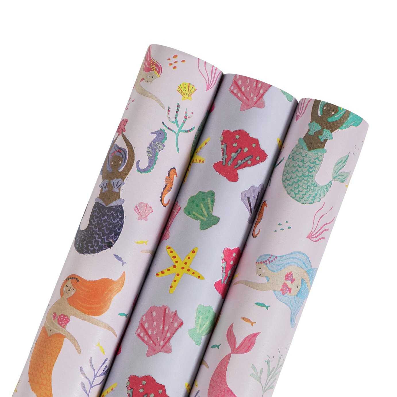 Argos Home 3 Piece Mermaid & Shells Wrapping Paper Set - 3m