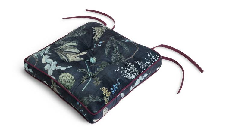 Habitat Winter Floral Velvet Seat Cushion