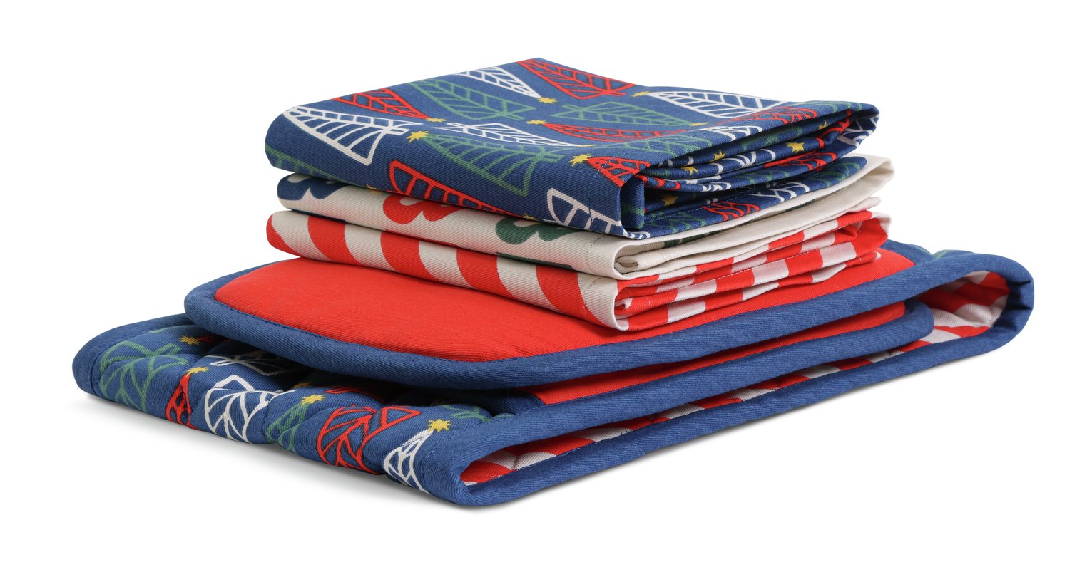 Habitat Trees Printed Textile Set - Multicoloured