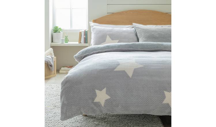 Buy Argos Home Star Bubble Fleece Grey Bedding Set Single Duvet cover sets Argos