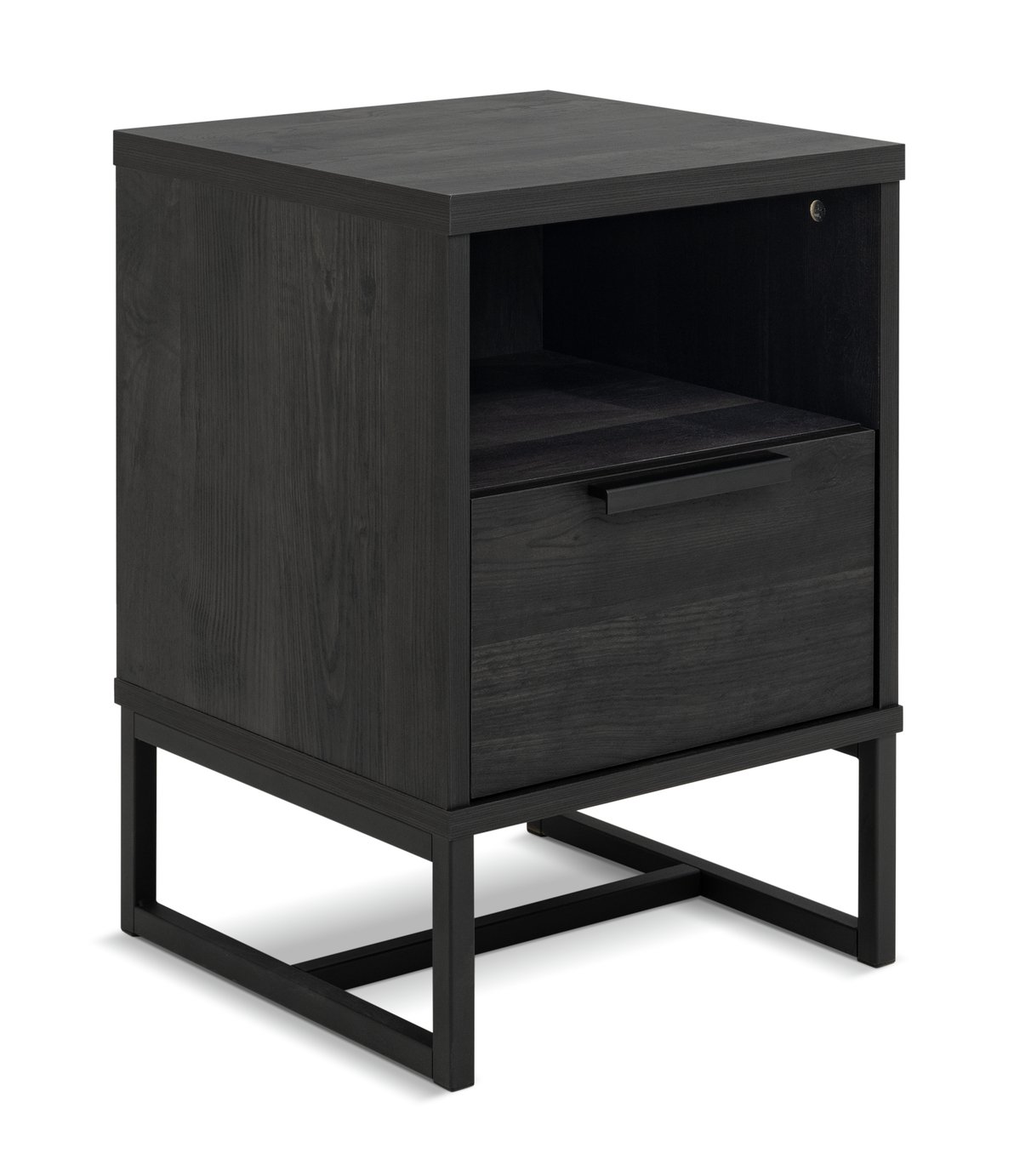 Habitat Nomad 1 Drawer Bedside Table - Black