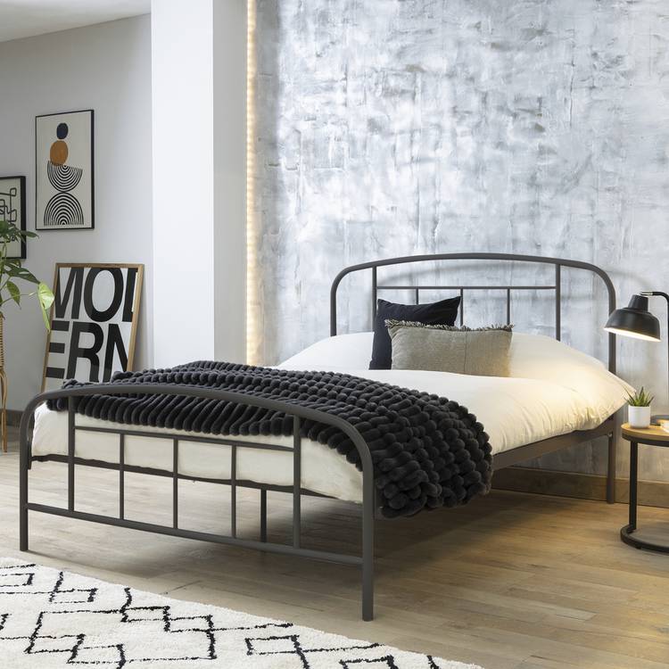 Argos Pippa Double Metal Bed Frame - Dark Grey 0