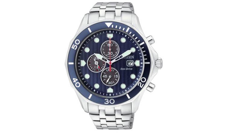 Buy Citizen Men's Eco-Drive Chronograph Stainless Steel Watch | Men's  watches | Argos