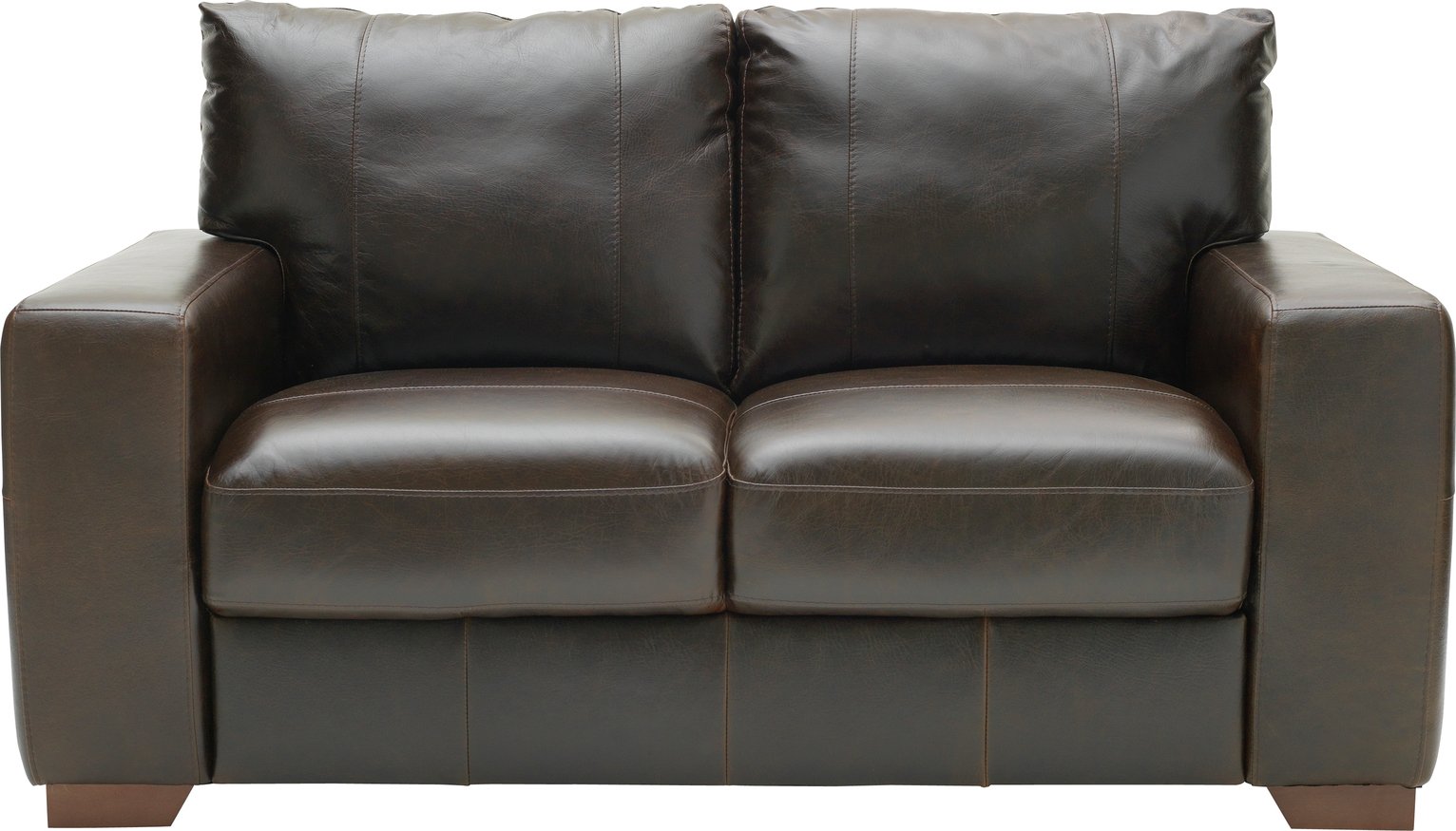 Habitat Eton 2 Seater Leather Sofa - Dark Brown