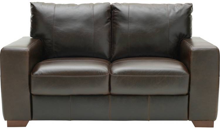 Buy Argos Home Eton 2 Seater Leather Sofa Dark Brown Sofas
