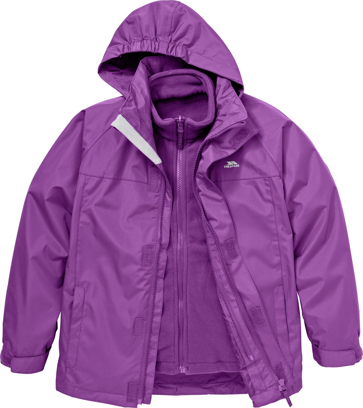 Trespass Purple 3 in 1 Skydive Jacket - 9-10 Years