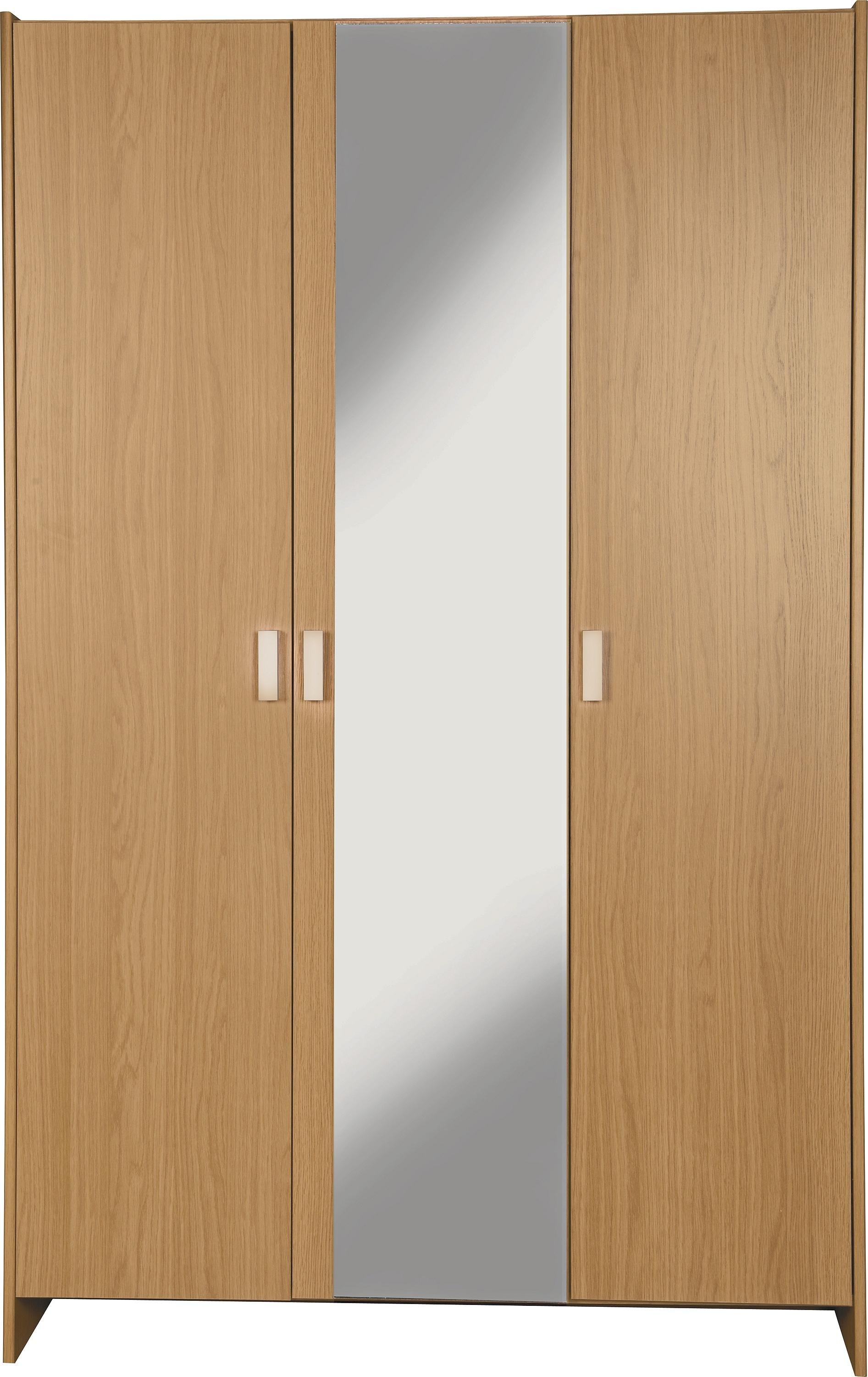 Argos Home Capella 3 Door Mirrored Wardrobe - Oak Effect