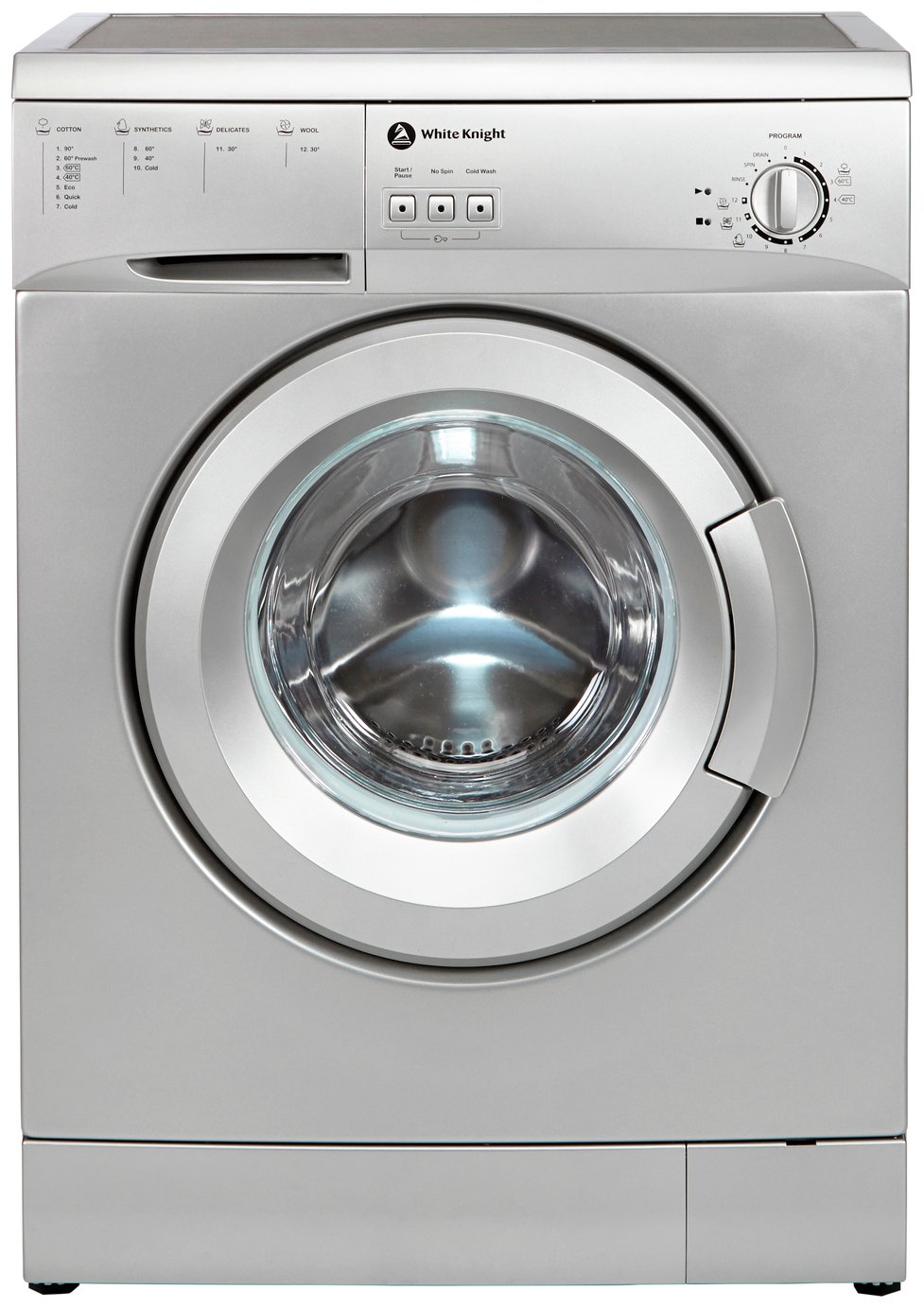 White Knight WM105VS 5KG 1000 Spin Washing Machine - Silver
