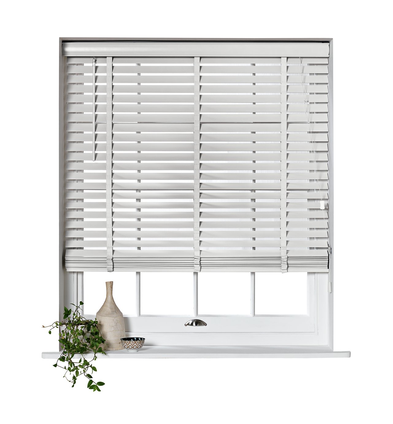 Habitat Elliott 50mm Wooden Tape Venetian Blind - White