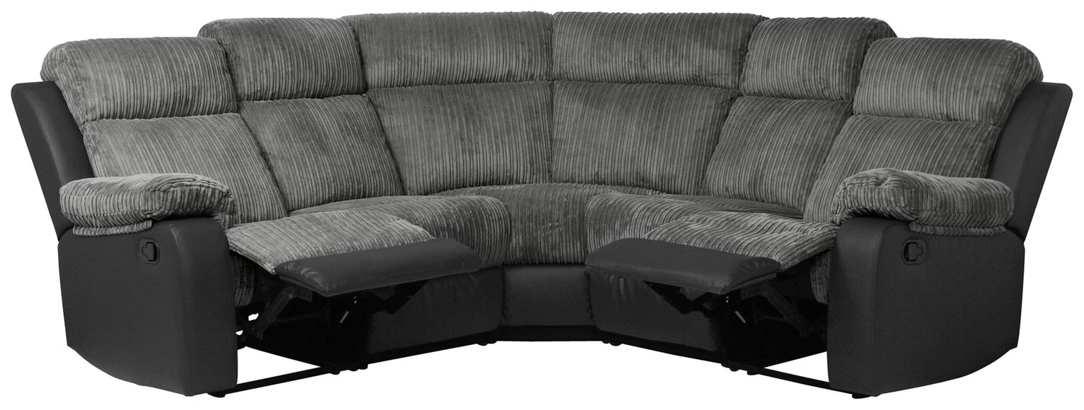 Argos Home Bradley Fabric Recliner Corner Sofa - Charcoal