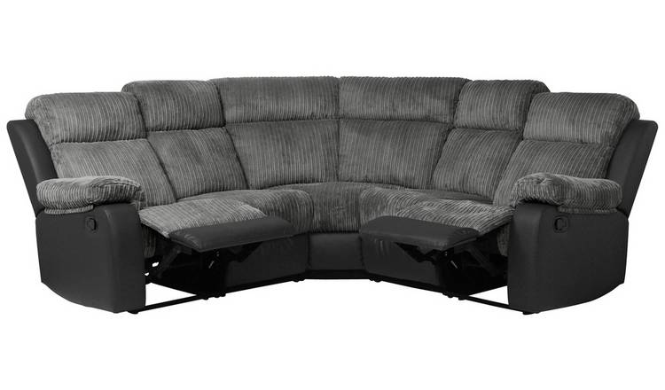 Argos Home Bradley Fabric Recliner Corner Sofa - Charcoal