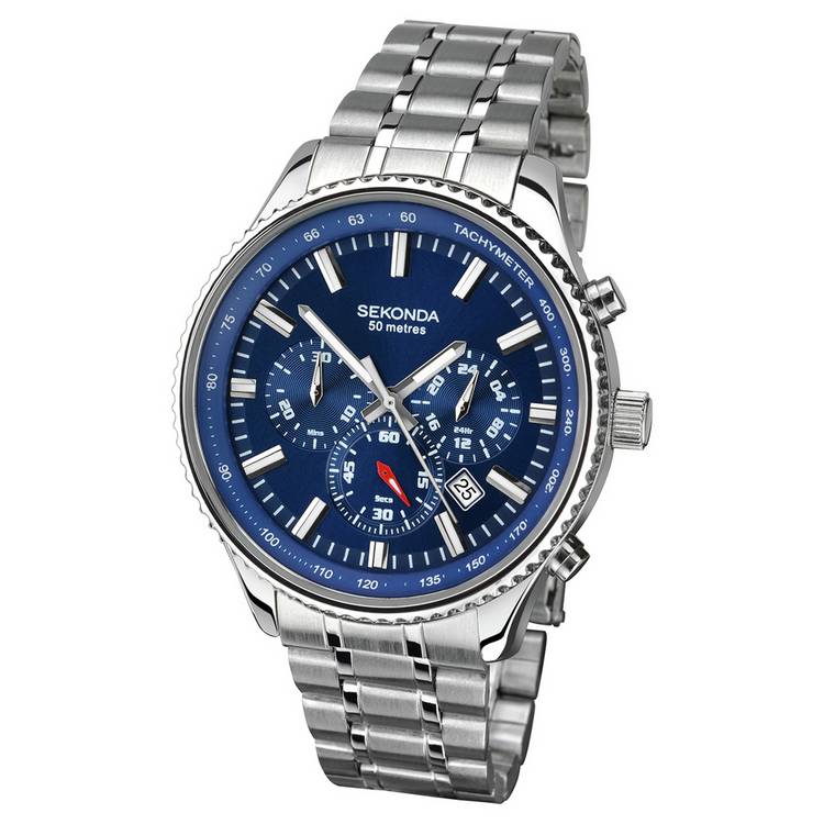 Sekonda Men's Stainless Steel Dual Time Bracelet Watch 0