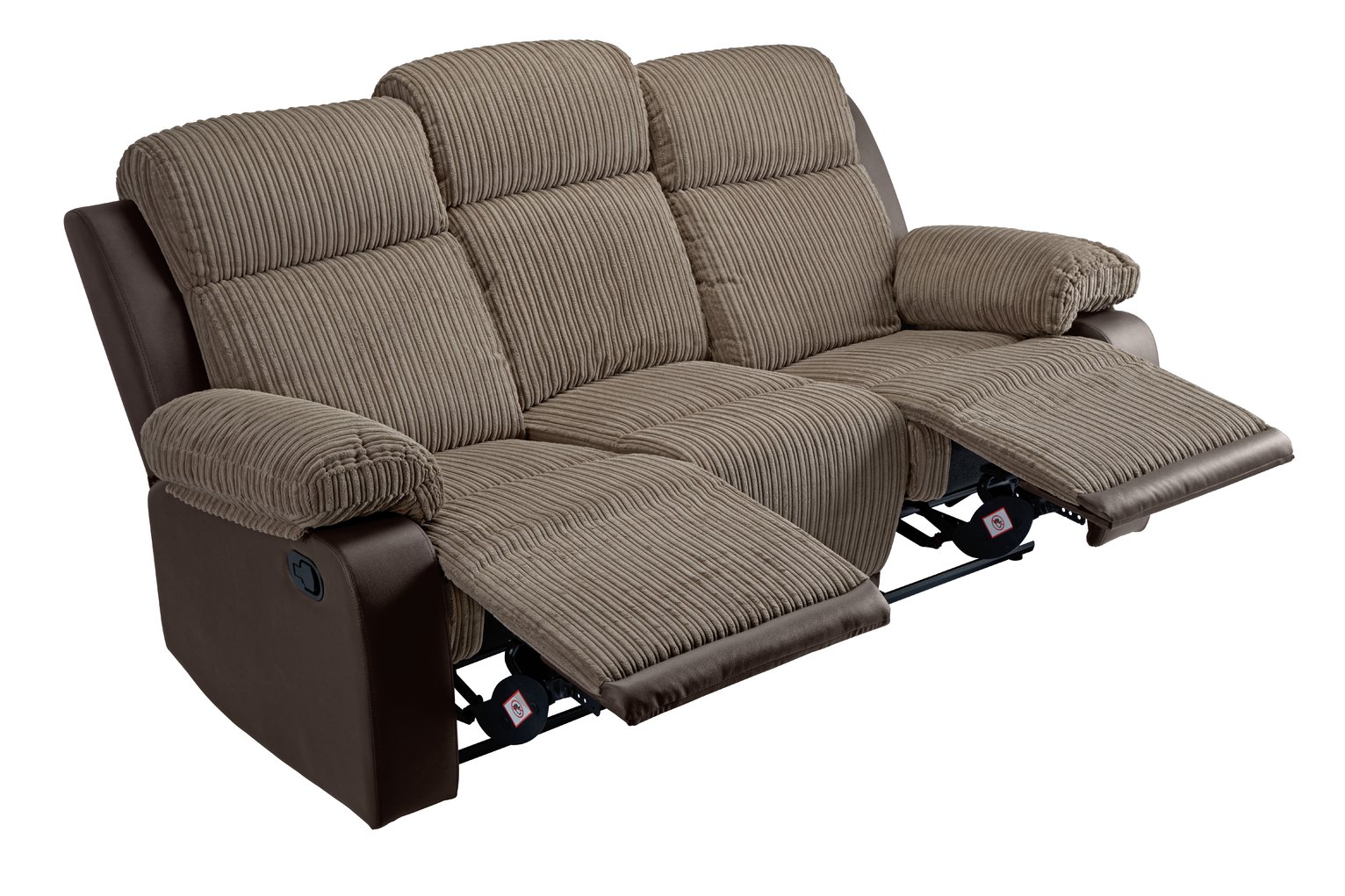 Argos Home Bradley 3 Seater Fabric Recliner Sofa Natural (2279262