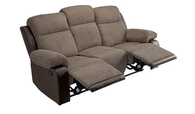 Argos Home Bradley 3 Seater Fabric Recliner Sofa - Natural