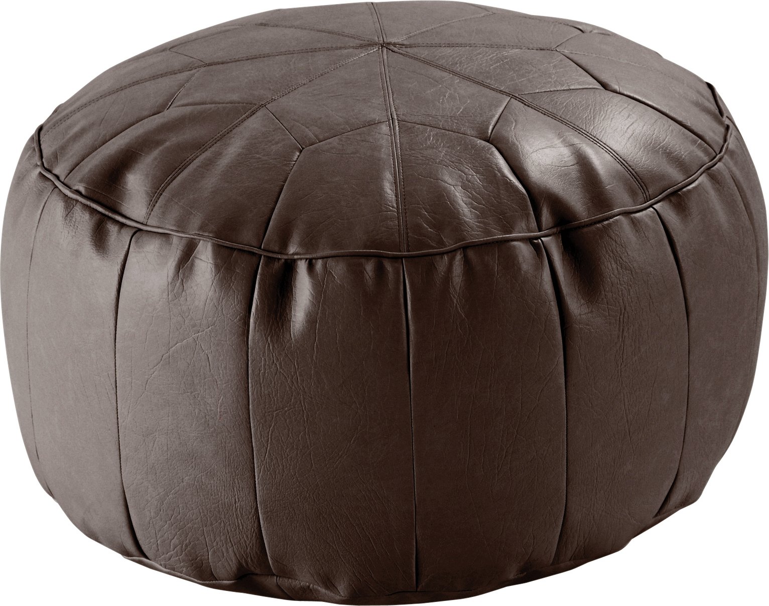 Argos Home Moroccan Faux Leather Footstool - Chocolate