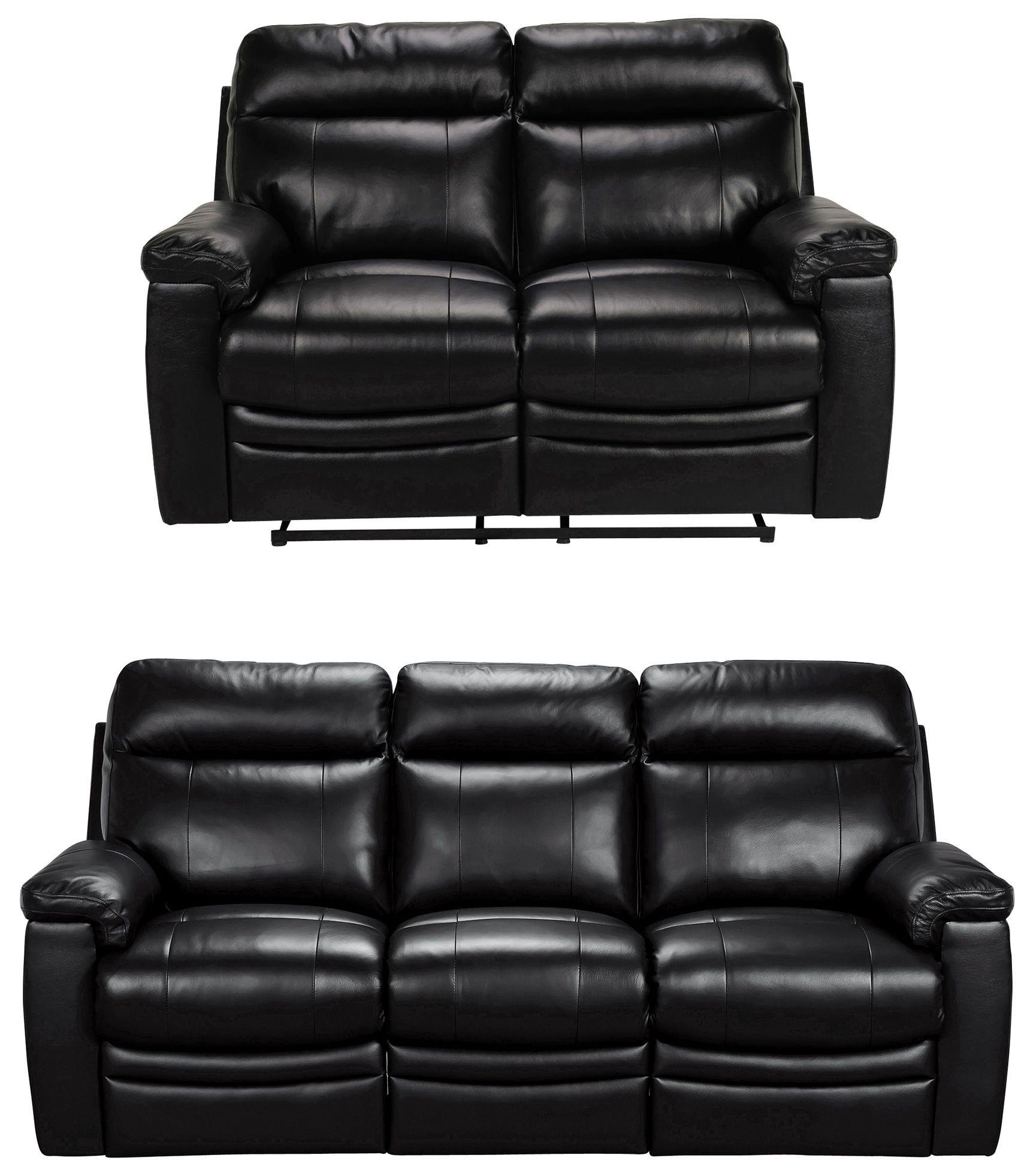 Argos Home Paolo 2 & 3 Seater Manual Recliner Sofas - Black