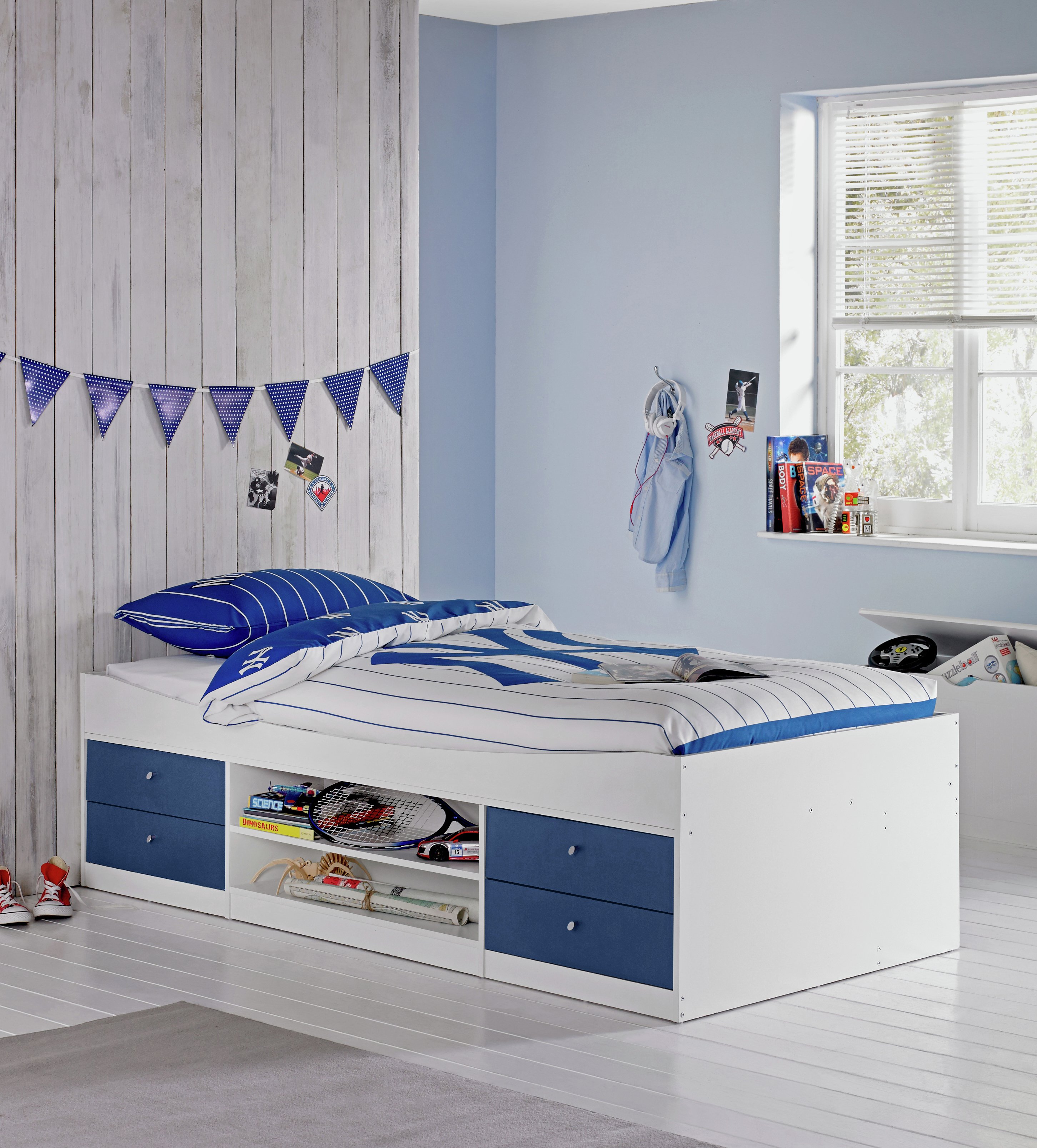 Argos Home Malibu Blue & White Single Cabin Bed Frame