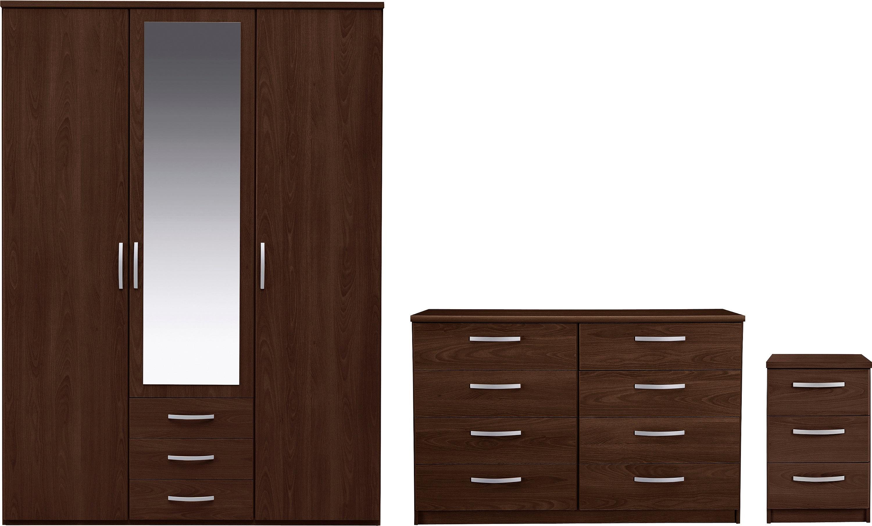 Argos Home Hallingford 3 Piece Wardrobe Set -Dark Oak Effect