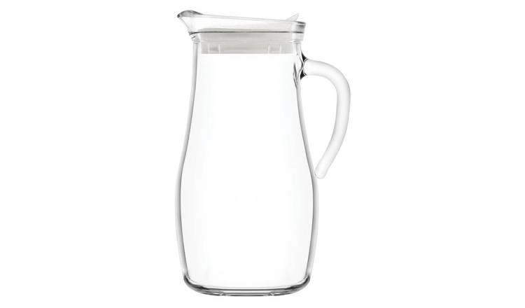 LAV Misket Glass Water Jug with Silicone Lid - Clear/White