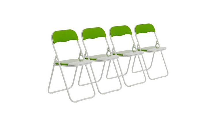 Harbour Housewares Coloured Padded Folding Chairs - Green - Pack of 4