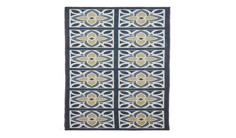 Mega Flooring Grey Modern Geometric Rug - 61 x 120cm