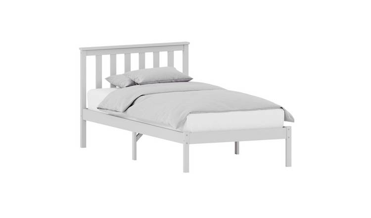 Vida Designs Milan Single Wooden Low Foot Bed With Foam Mattress - White