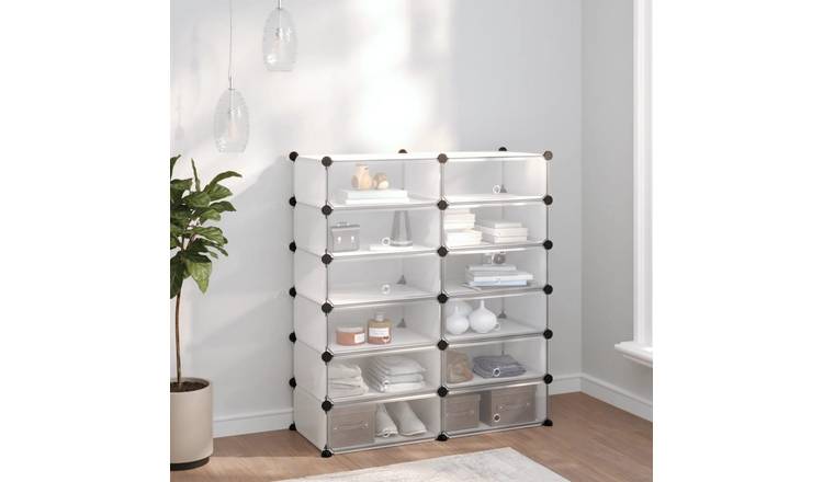 Walplus Plastic Shoe Rack - Transparent - 94.5 x 36.5 x 106 cm
