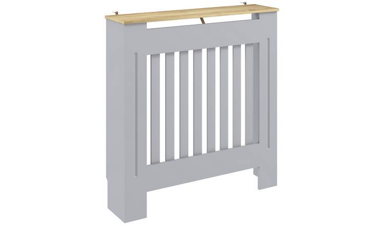 HOMCOM MDF Slatted Radiator Cover for Living Room - Grey