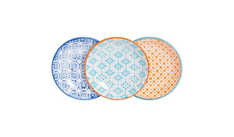 Nicola Spring Hand-Printed Sauce Dishes - 3 Colours - Pack of 3
