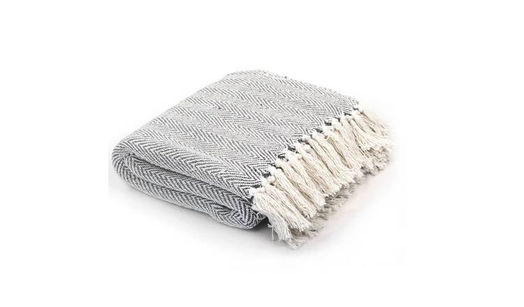 Walplus Cotton Throw Blanket - Grey - 125 x 150 cm