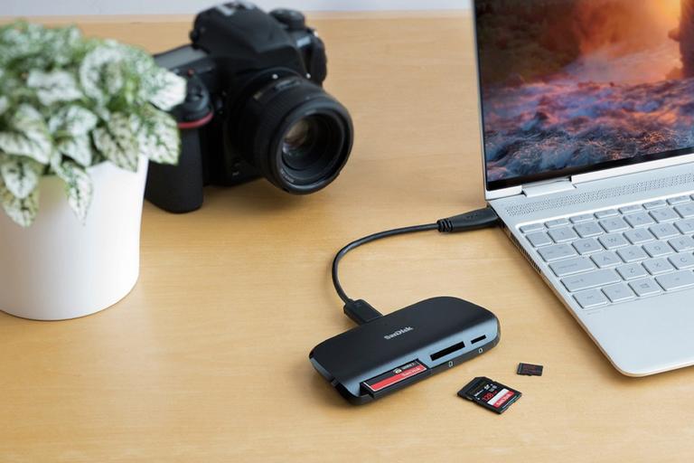 Memory card readers. Transfer data from SD cards to PCs and mobile devices.