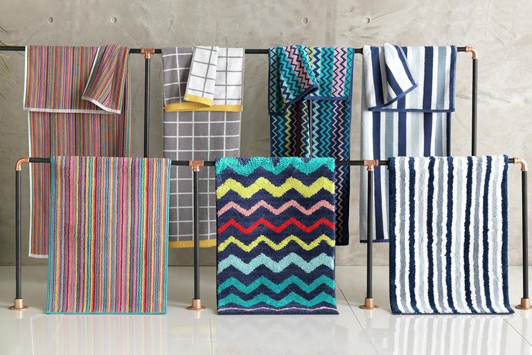 A collection of variously patterned towels.