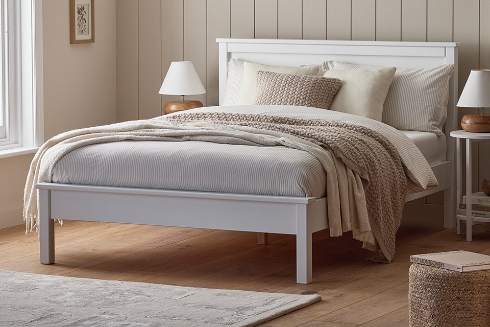 Habitat Brooklyn bed in white colour.