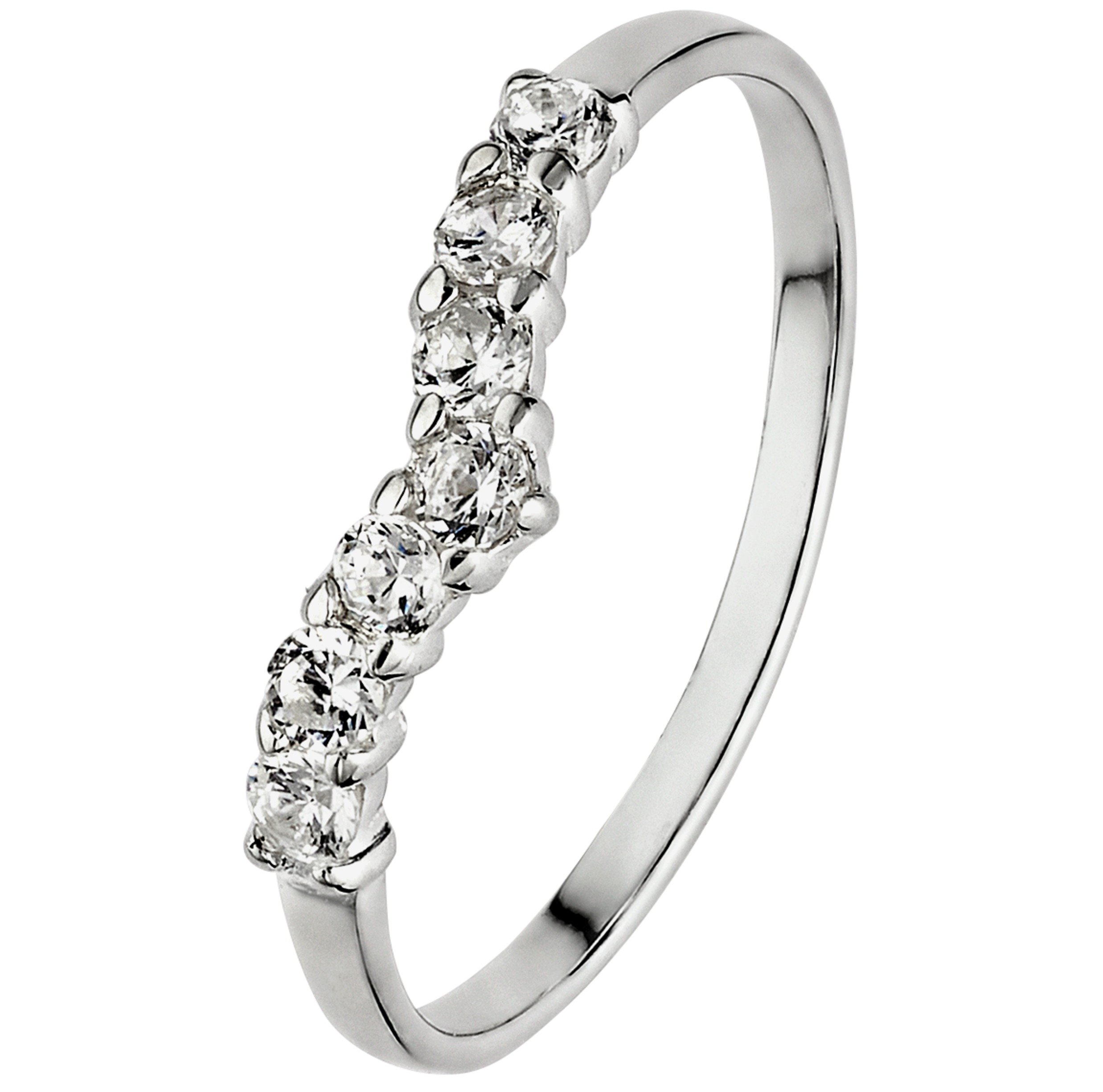 Revere Sterling Silver Cubic Zirconia Wishbone Ring