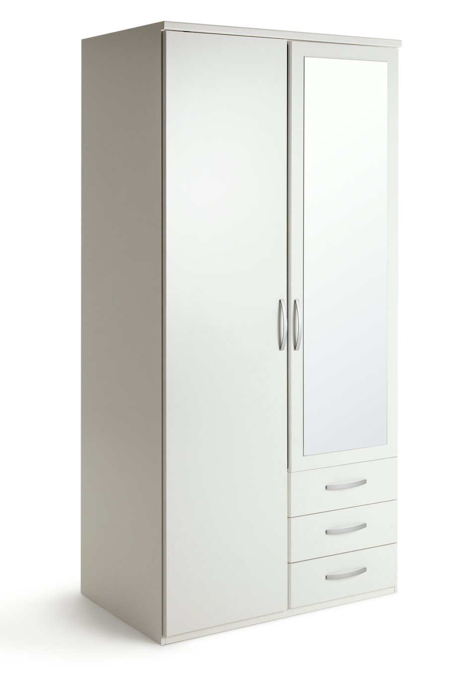 Argos Home New Hallingford 2Dr 3 Drw Mirror Wardrobe - White