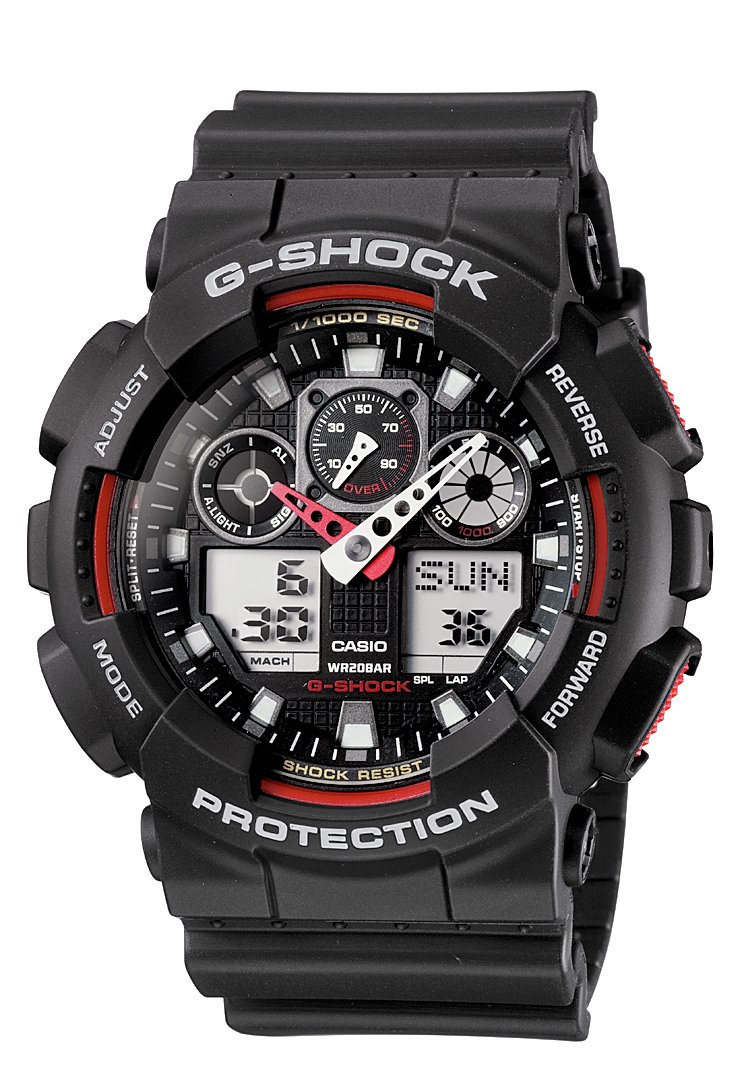 Casio Men's G-Shock LED Backlight Black Resin Strap Watch