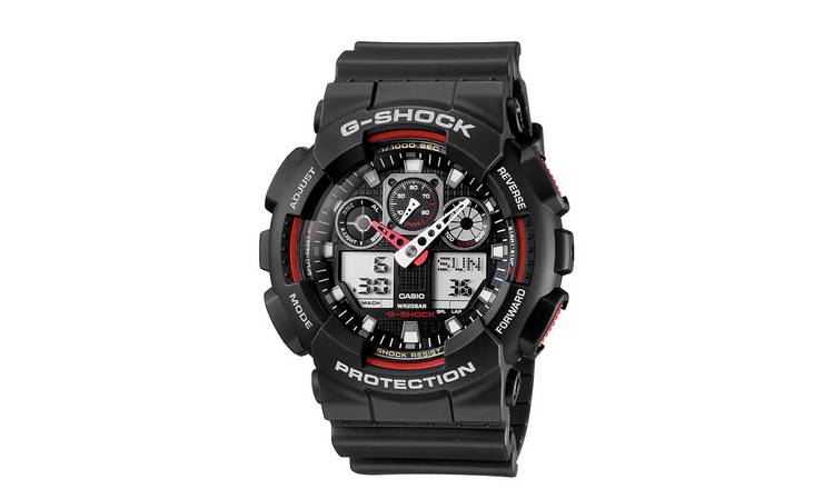 Casio G-SHOCK Men's LED Backlight Black Resin Strap Watch