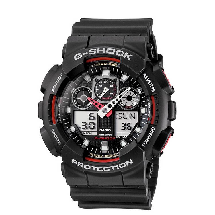Casio G-SHOCK Men's LED Backlight Black Resin Strap Watch 0