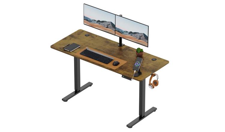 Vonhaus 140 x 60cm Electric Height Adjustable Standing Desk - Walnut