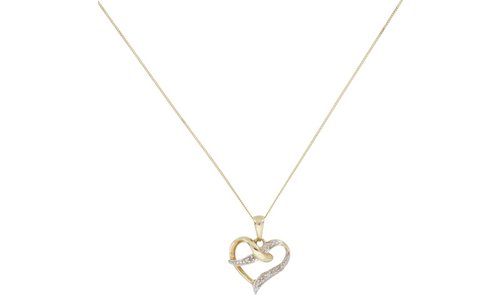 Revere 9ct Gold Accent Heart Pendant Necklace Panama Ubuy