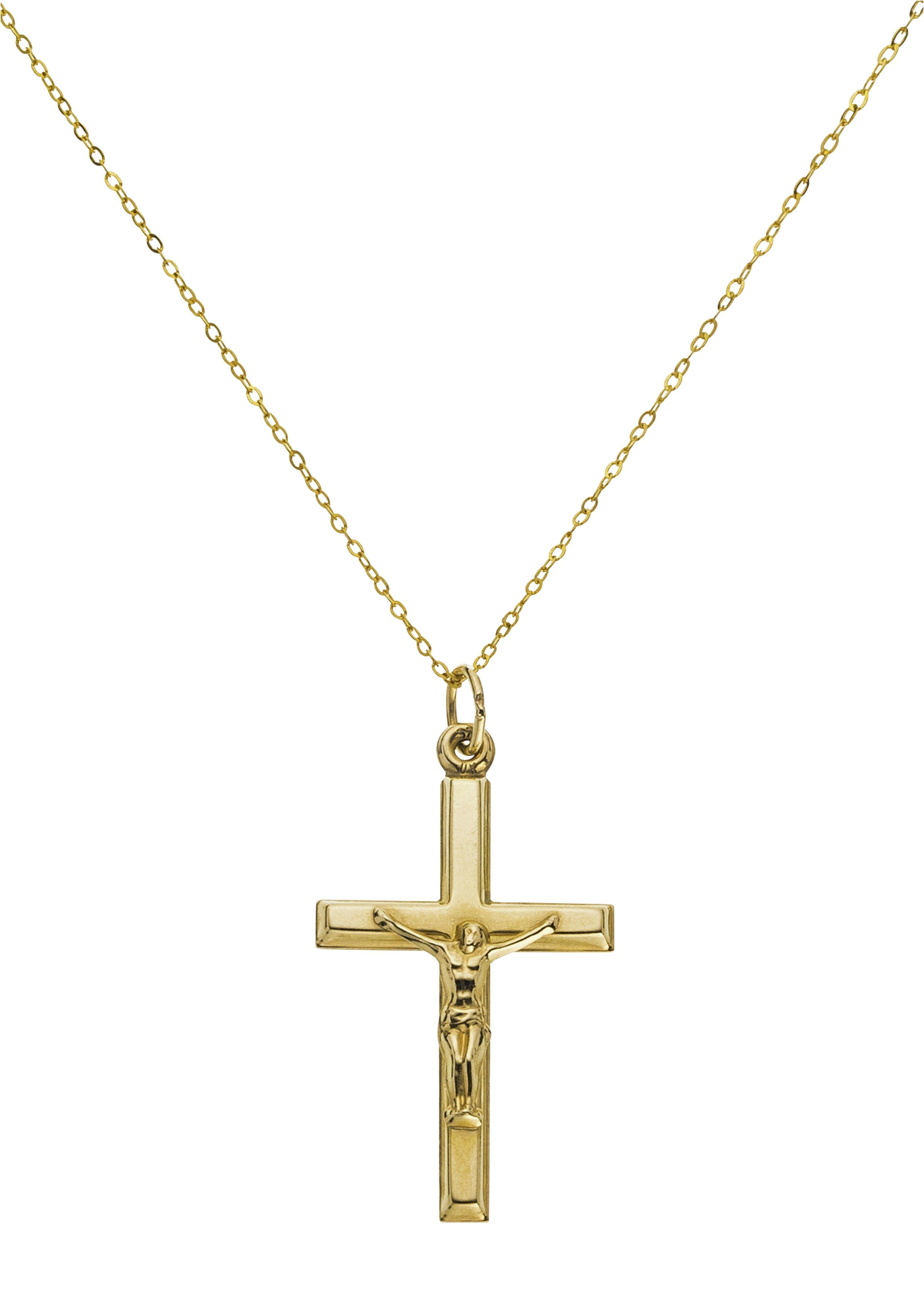 Revere 9ct Gold Crucifix Pendant in a Bible Presentation Box